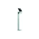 Steinel LED Sockellampe XSolar GL-S Post Silber 150lm - 840 Kaltweiß| Solar - Bewegungs- und Lichtsensor 